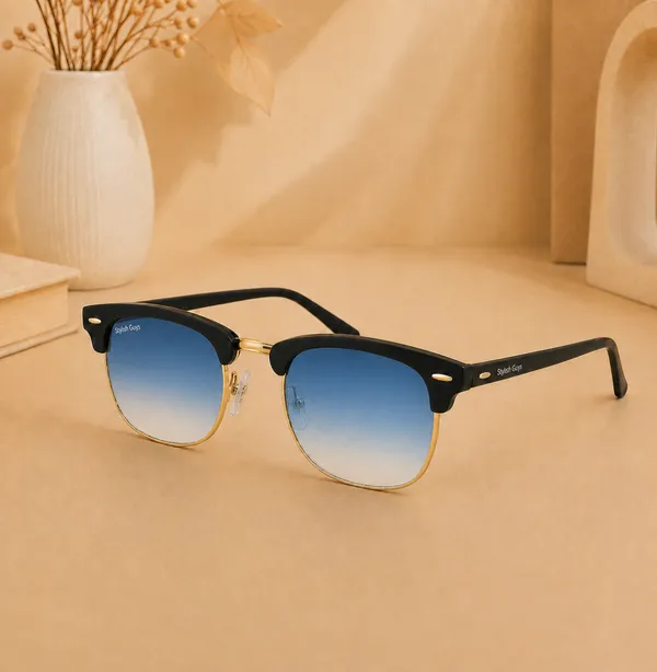 Sunglasses_For_Men_With_Blue_Shade_Glass_Golden_Frame_3016_Club_Master_Sunglass_By_Sunglasses_Deal_Blue_Shade_Golden