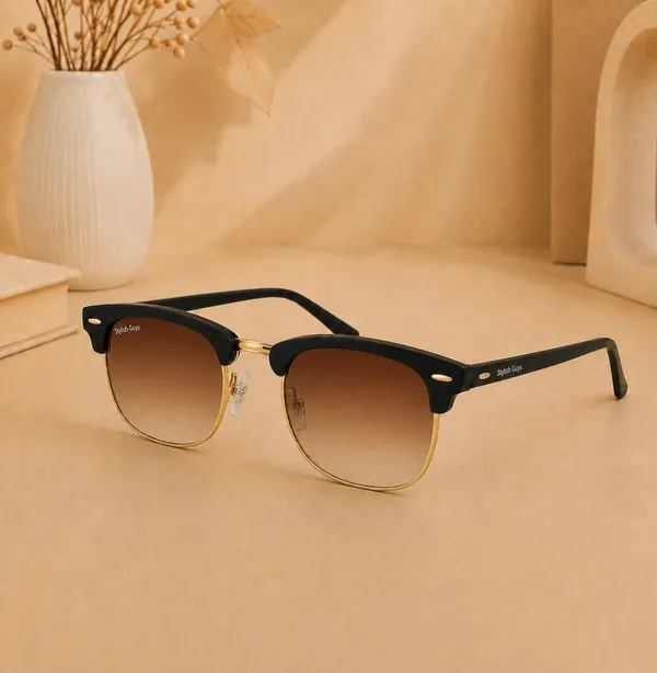 Sunglasses_For_Men_With_Brown_Shade_Glass_Golden_Frame_3016_Club_Master_Sunglass_By_Sunglasses_Deal_Brown_Shade_Golden