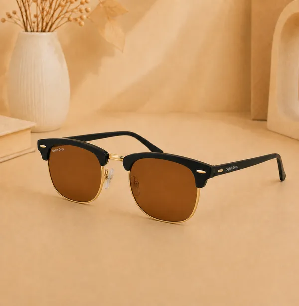 Sunglasses_For_Men_With_Brown_Glass_Golden_Frame_3016_Club_Master_Sunglass_By_Sunglasses_Deal_Brown_Golden