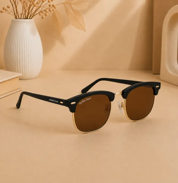 Sunglasses_For_Men_With_Brown_Glass_Golden_Frame_3016_Club_Master_Sunglass_By_Sunglasses_Deal_Brown_Golden