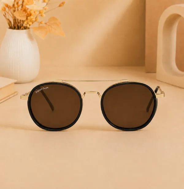 Sunglasses_For_Men_With_Brown_Glass_Golden_Frame_4612_Panto_Round_Sunglass_By_Sunglasses_Deal_Brown_Golden