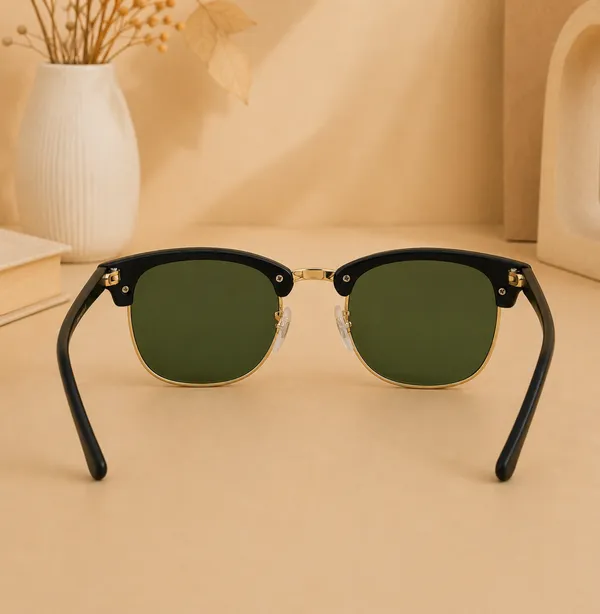 Sunglasses_For_Men_With_Green_Glass_Golden_Frame_3016_Club_Master_Sunglass_By_Sunglasses_Deal_Green_Golden