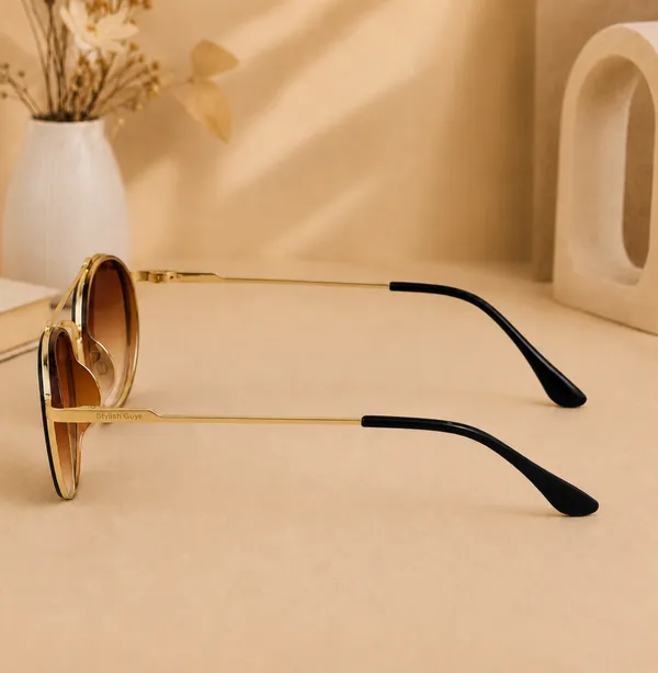 Sunglasses_For_Men_With_Brown_Shade_Glass_Golden_Frame_4612_Panto_Round_Sunglass_By_Sunglasses_Deal_Brown_Shade_Golden