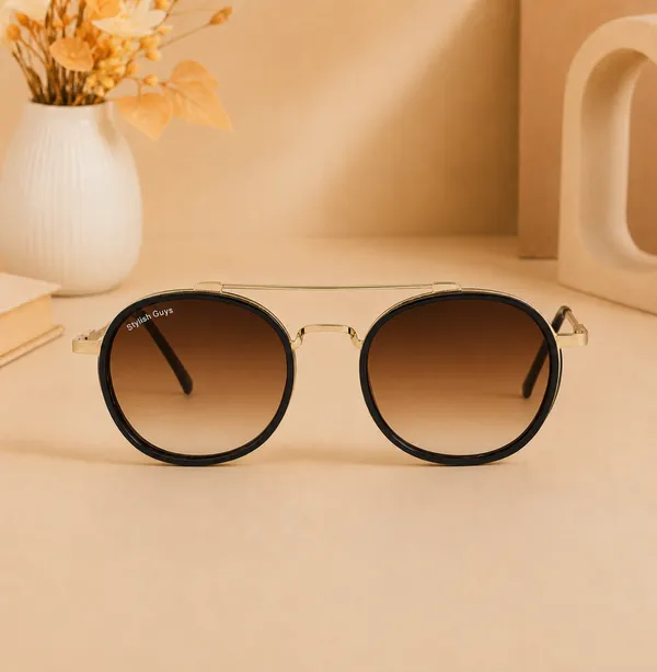 Sunglasses_For_Men_With_Brown_Shade_Glass_Golden_Frame_4612_Panto_Round_Sunglass_By_Sunglasses_Deal_Brown_Shade_Golden