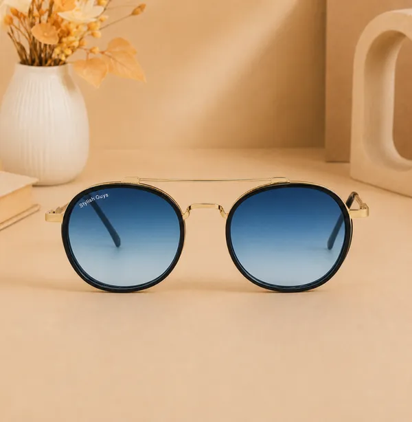 Sunglasses_For_Men_With_Blue_Shade_Glass_Golden_Frame_4612_Panto_Round_Sunglass_By_Sunglasses_Deal_Blue_Shade_Golden