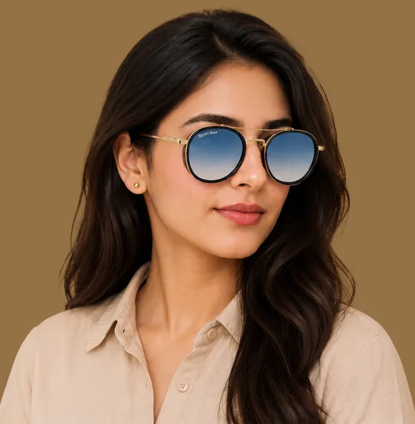 Sunglasses_For_Men_With_Blue_Shade_Glass_Golden_Frame_4612_Panto_Round_Sunglass_By_Sunglasses_Deal_Blue_Shade_Golden