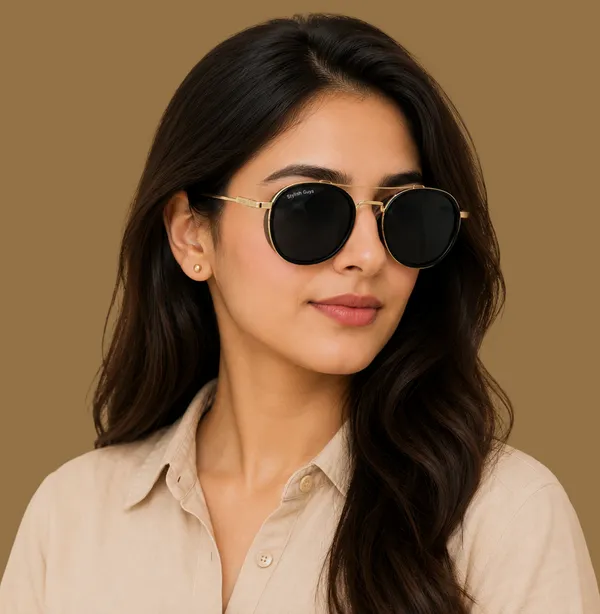 Sunglasses_For_Men_With_Black_Glass_Golden_Frame_4612_Panto_Round_Sunglass_By_Sunglasses_Deal_Black_Golden