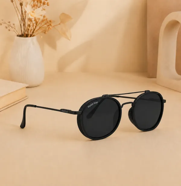 Sunglasses_For_Men_With_Black_Glass_Black_Frame_4612_Panto_Round_Sunglass_By_Sunglasses_Deal_Black_Black