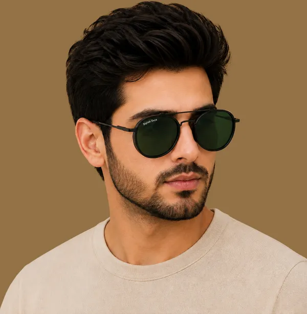 Sunglasses_For_Men_With_Green_Glass_Black_Frame_4612_Panto_Round_Sunglass_By_Sunglasses_Deal_Green_Black