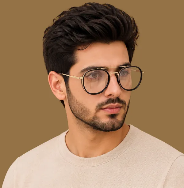 Sunglasses_For_Men_With_Clear_Glass_Golden_Frame_4612_Panto_Round_Sunglass_By_Sunglasses_Deal_Clear_Golden