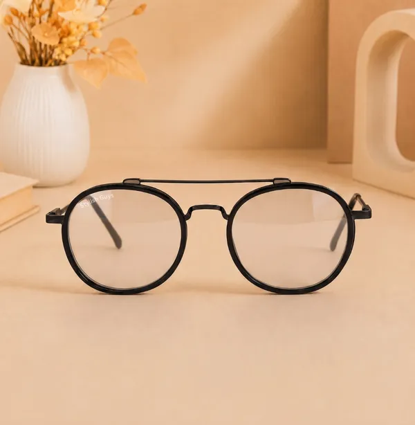 Sunglasses_For_Men_With_Clear_Glass_Black_Frame_4612_Panto_Round_Sunglass_By_Sunglasses_Deal_Clear_Black