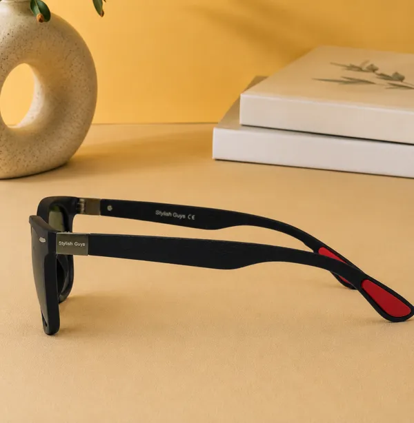 Sunglasses_For_Men_With_Green_Glass_Black_Frame_4195_Square_Sunglass_By_Sunglasses_Deal_Green_Black