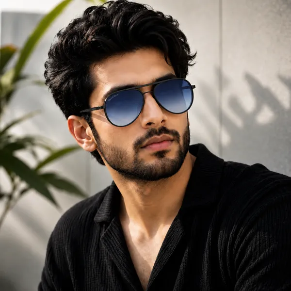 Sunglasses_For_Men_With_Blue_Shade_Glass_Black_Frame_4414_Aviator_Oval_Sunglass_By_Sunglasses_Deal_Blue_Shade_Black