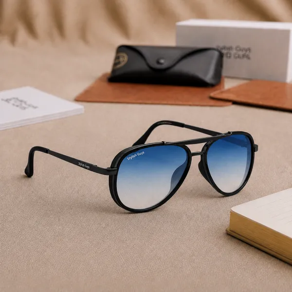 Sunglasses_For_Men_With_Blue_Shade_Glass_Black_Frame_4414_Aviator_Oval_Sunglass_By_Sunglasses_Deal_Blue_Shade_Black
