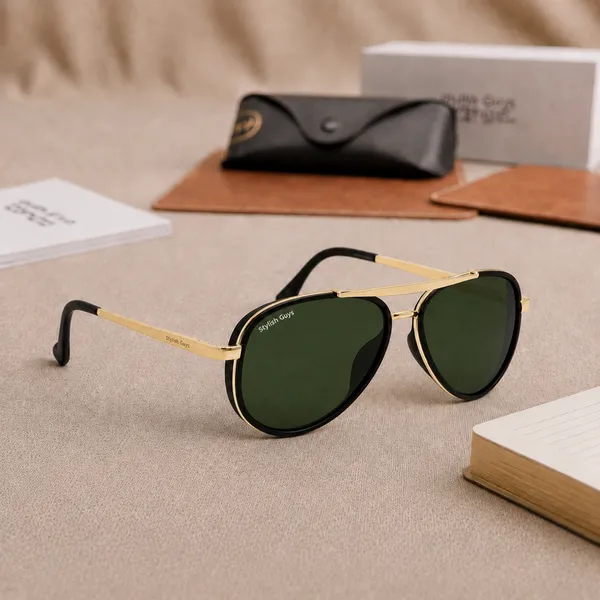 Sunglasses_For_Men_With_Black_Glass_Golden_Frame_4414_Aviator_Oval_Sunglass_By_Sunglasses_Deal_Black_Golden