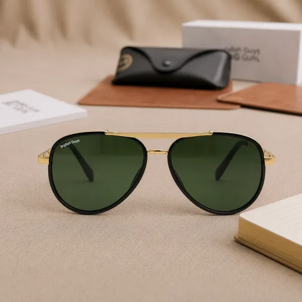 Sunglasses_For_Men_With_Black_Glass_Golden_Frame_4414_Aviator_Oval_Sunglass_By_Sunglasses_Deal_Black_Golden