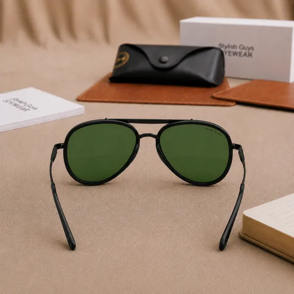 Sunglasses_For_Men_With_Green_Glass_Black_Frame_4414_Aviator_Oval_Sunglass_By_Sunglasses_Deal_Green_Black