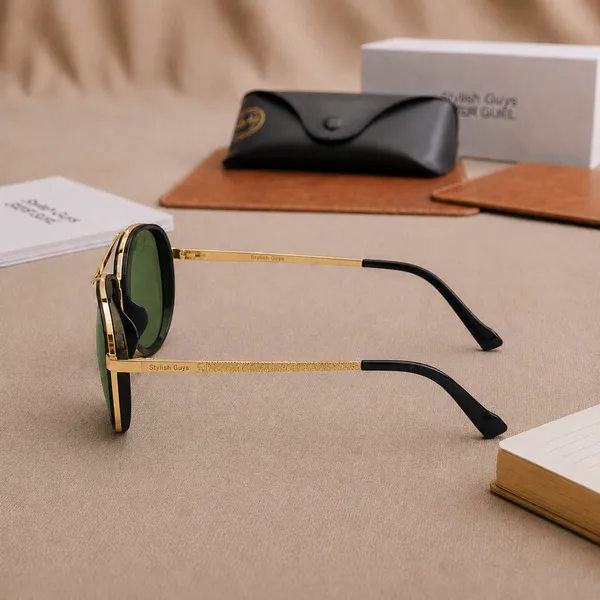 Sunglasses_For_Men_With_Green_Glass_Golden_Frame_4414_Aviator_Oval_Sunglass_By_Sunglasses_Deal_Green_Golden