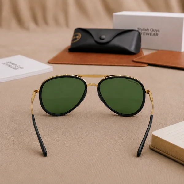 Sunglasses_For_Men_With_Green_Glass_Golden_Frame_4414_Aviator_Oval_Sunglass_By_Sunglasses_Deal_Green_Golden