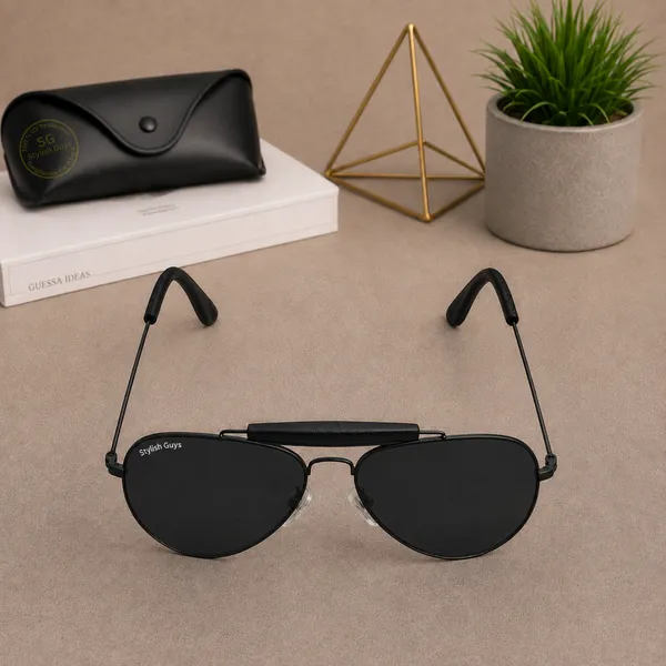 Sunglasses_For_Men_With_Black_Glass_Black_Frame_3422_Aviator_Bridge_Sunglass_By_Sunglasses_Deal_Black_Black