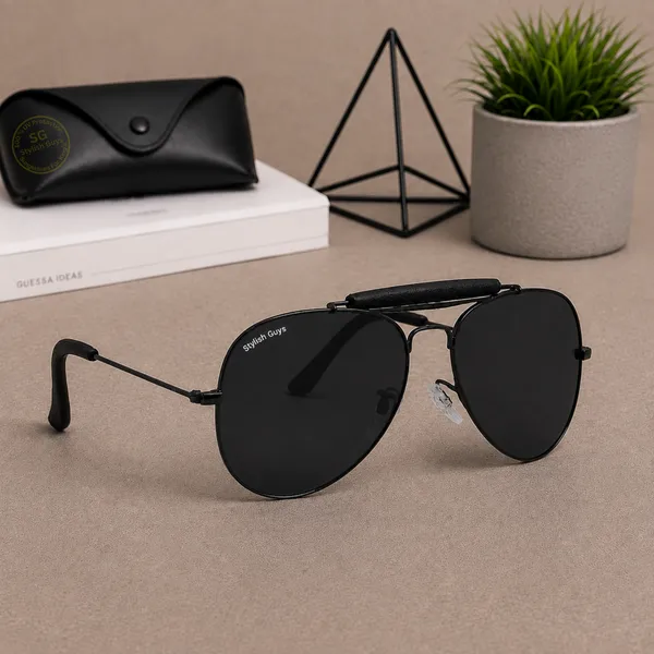 Sunglasses_For_Men_With_Black_Glass_Black_Frame_3422_Aviator_Bridge_Sunglass_By_Sunglasses_Deal_Black_Black
