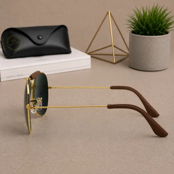 Sunglasses_For_Men_With_Black_Glass_Golden_Frame_3422_Aviator_Bridge_Sunglass_By_Sunglasses_Deal_Black_Golden