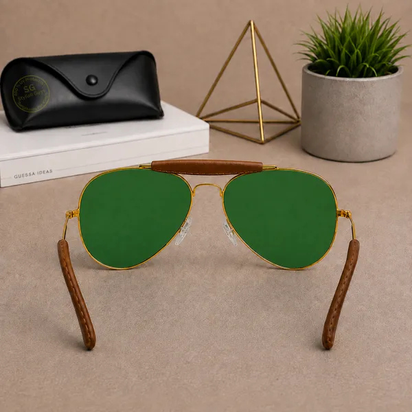 Sunglasses_For_Men_With_Green_Glass_Golden_Frame_3422_Aviator_Bridge_Sunglass_By_Sunglasses_Deal_Green_Golden