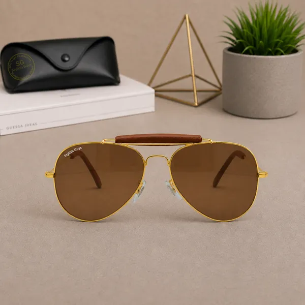 Sunglasses_For_Men_With_Brown_Glass_Golden_Frame_3422_Aviator_Bridge_Sunglass_By_Sunglasses_Deal_Brown_Golden