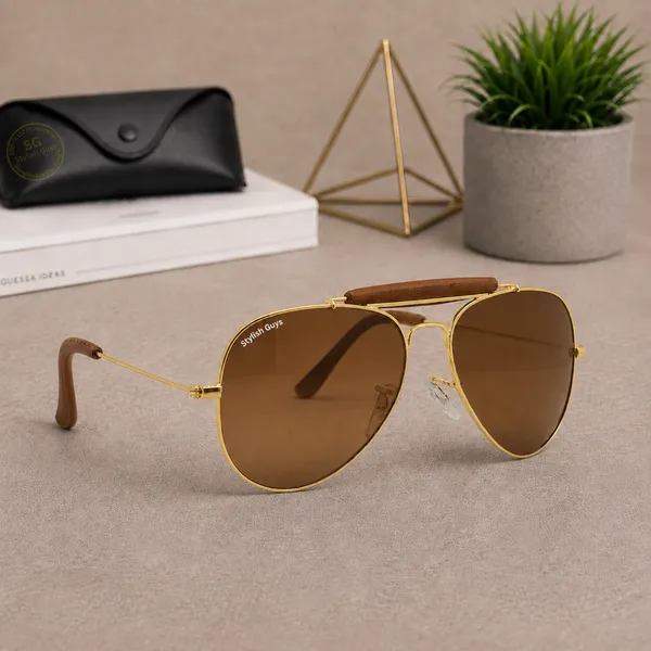 Sunglasses_For_Men_With_Brown_Glass_Golden_Frame_3422_Aviator_Bridge_Sunglass_By_Sunglasses_Deal_Brown_Golden