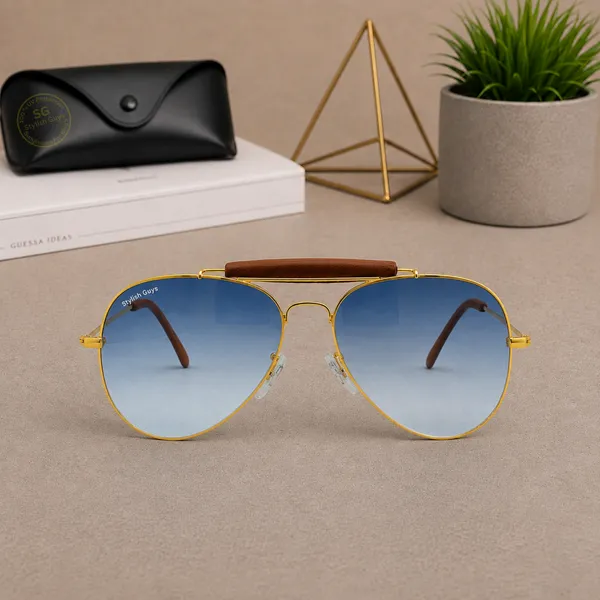 Sunglasses_For_Men_With_Blue_Shade_Glass_Golden_Frame_3422_Aviator_Bridge_Sunglass_By_Sunglasses_Deal_Blue_Shade_Golden