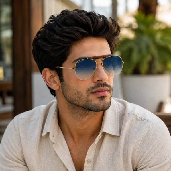 Sunglasses_For_Men_With_Blue_Shade_Glass_Golden_Frame_3422_Aviator_Bridge_Sunglass_By_Sunglasses_Deal_Blue_Shade_Golden