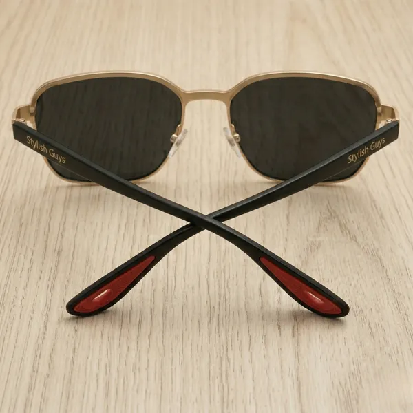 Sunglasses_For_Men_With_Black_Glass_Golden_Frame_07_Square_Polarized_Sunglass_By_Sunglasses_Deal_Black_Golden