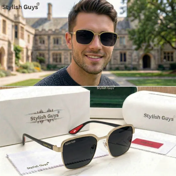 Sunglasses_For_Men_With_Black_Glass_Golden_Frame_07_Square_Polarized_Sunglass_By_Sunglasses_Deal_Black_Golden
