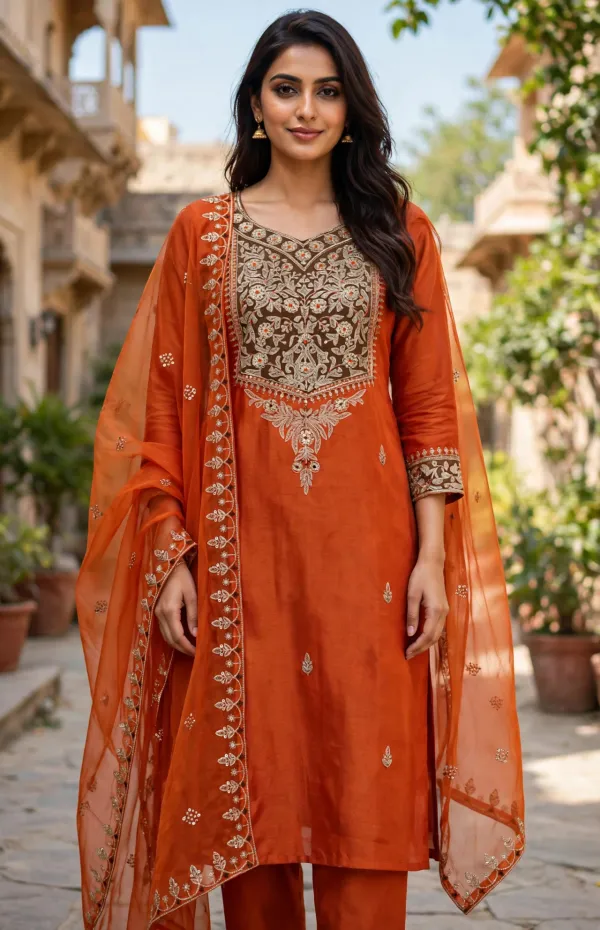 Orange_Rust_Unstitched_Embroidered_Salwar_Suit_Material