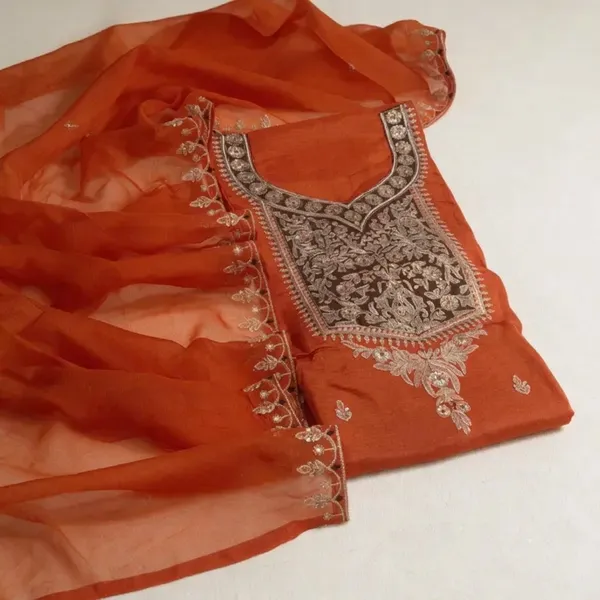 Orange_Rust_Unstitched_Embroidered_Salwar_Suit_Material