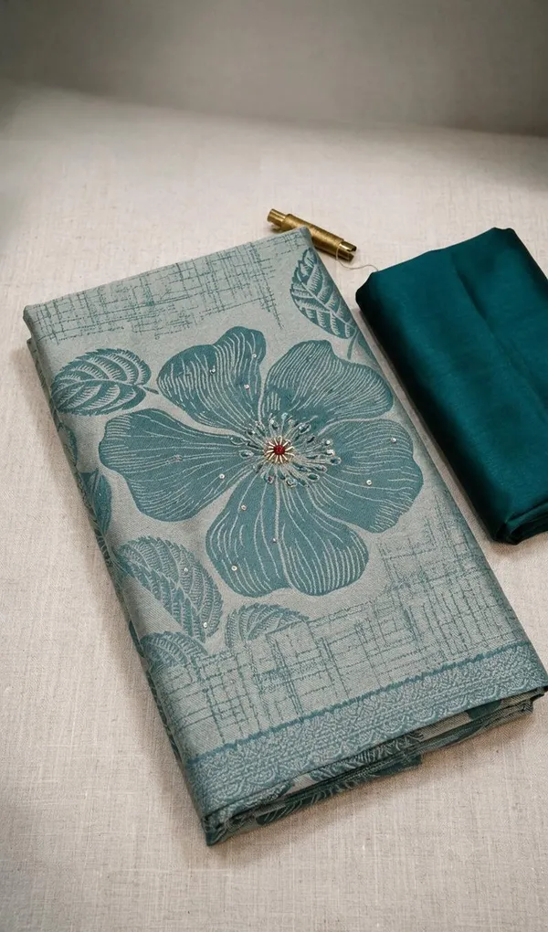 Sea_Green_Unstitched_Woven_Floral_Salwar_Suit_Material