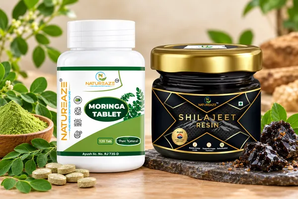 Natureaze_Moringa_Tablets_120_Count_&_Natureaze_Himalayan_Shilajit_Resin_80%_Fulvic_Acid_1_Jar_Pack_Of_2