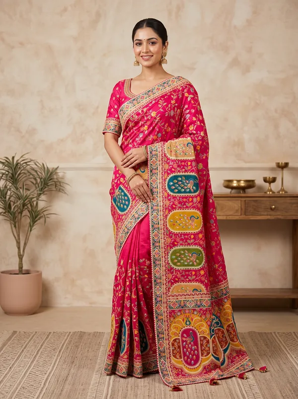 Red_Pure_Viscose_Saree_For_Women