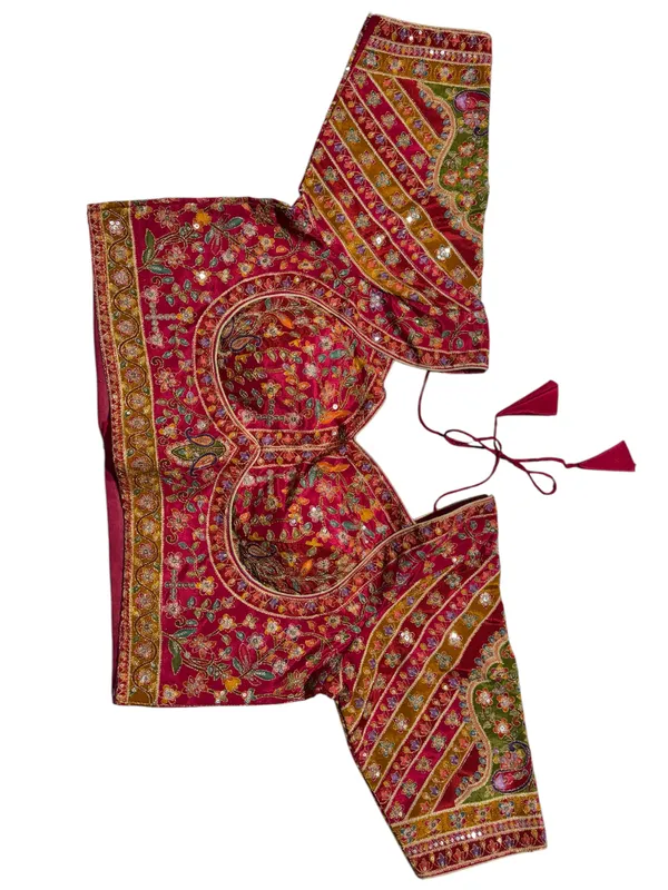 Red_Pure_Viscose_Designer_Blouse_For_Women