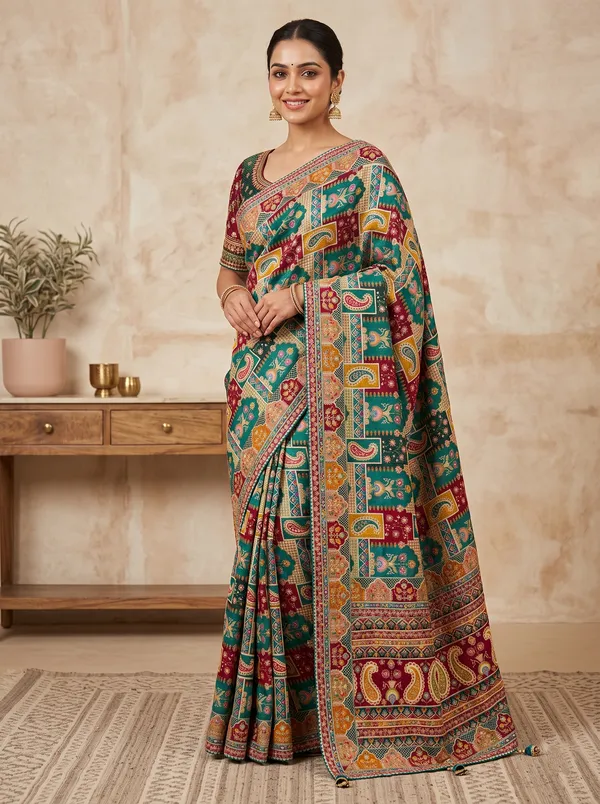 Multicolor_Pure_Viscose_Saree_For_Women