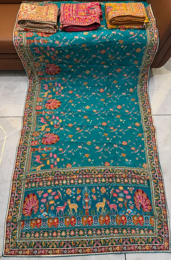 Teal_Pure_Viscose_Saree_For_Women