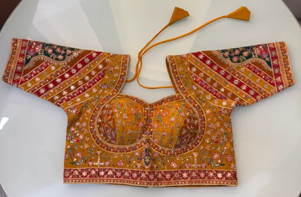 Orange_Pure_Viscose_Designer_Blouse_For_Women