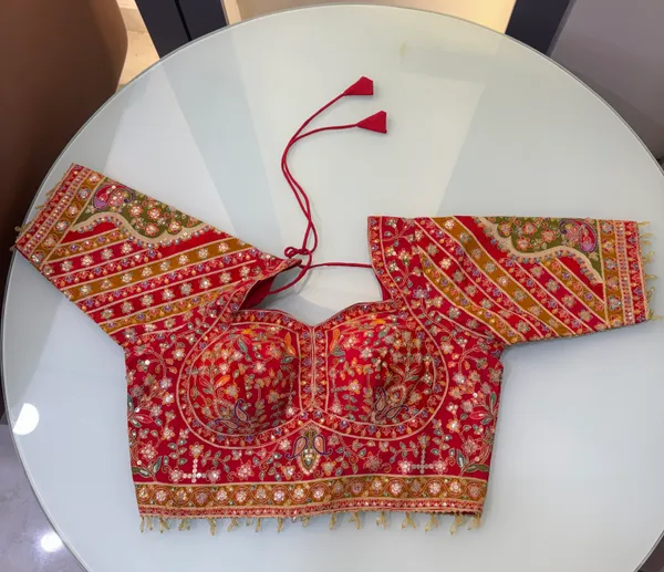 Red_Pure_Viscose_Designer_Blouse_For_Women