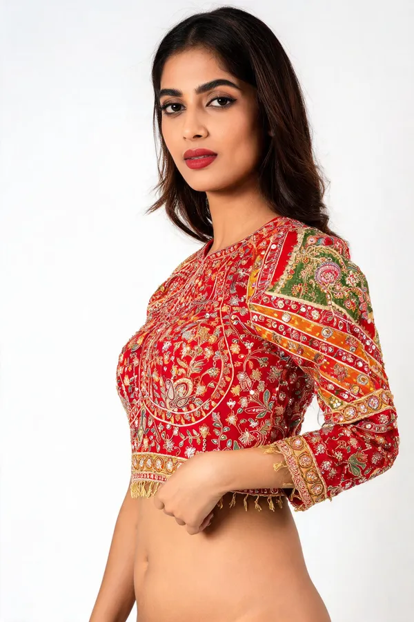 Red_Pure_Viscose_Designer_Blouse_For_Women