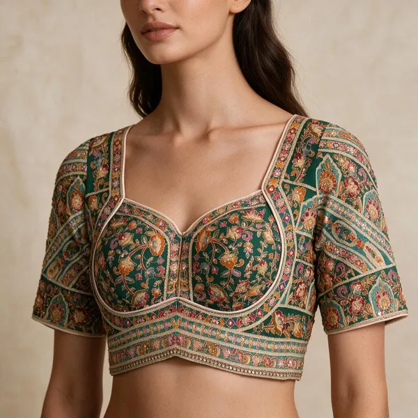 Green_Pure_Viscose_Designer_Blouse_For_Women