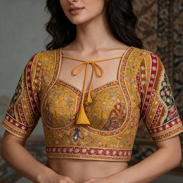 Mustard_Pure_Viscose_Designer_Blouse_For_Women