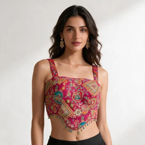 Pink_Pure_Viscose_Designer_Blouse_For_Women