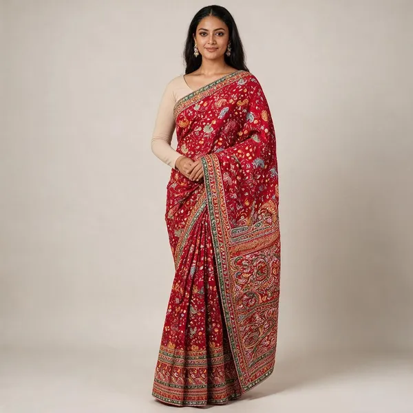 Red_Pure_Viscose_Saree_For_Women
