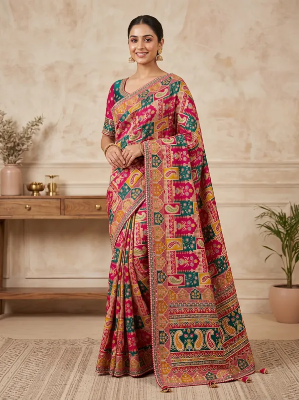 Multicolor_Pure_Viscose_Saree_For_Women