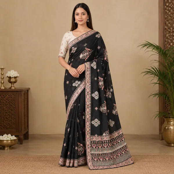 Black_Pure_Viscose_Saree_For_Women